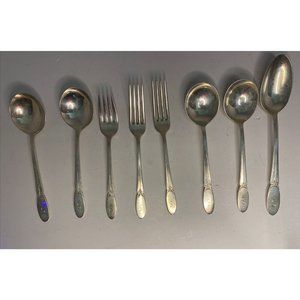 Vtg 1847 Rogers Bros Silverplate IS Replacement 8pc Set Restore Repurpose S Mono